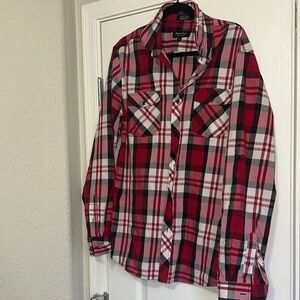 Eighty Eight Red and Black Plaid Button Down Shirt